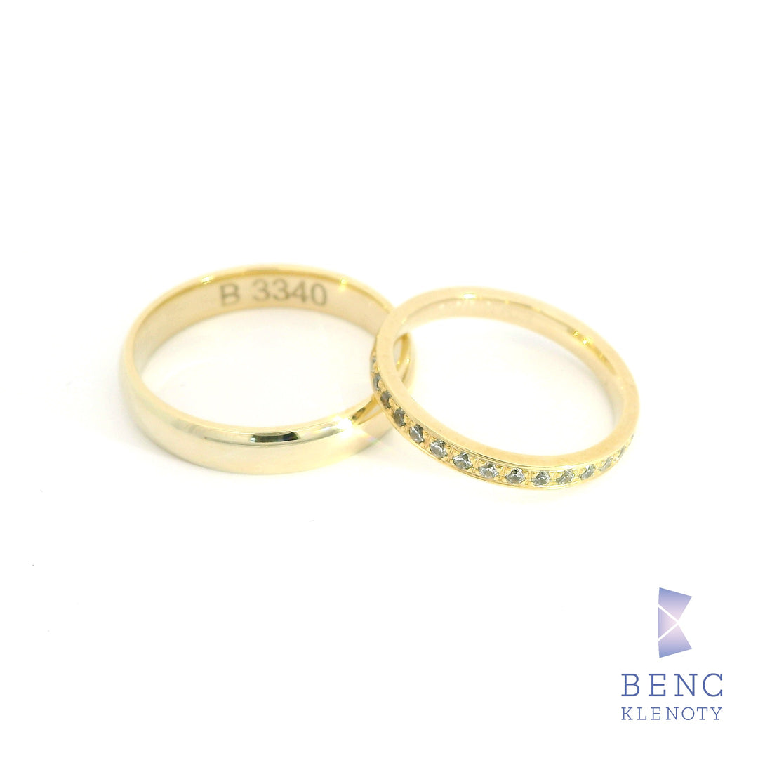 Zlatý snubní prsten - Nadčasová elegance pro ni i pro něj B-3340