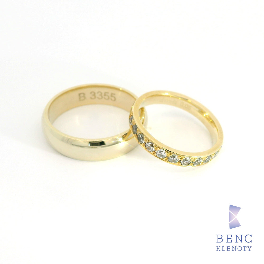 Zlatý snubní prsten - Nadčasová elegance pro ni i pro něj B-3355