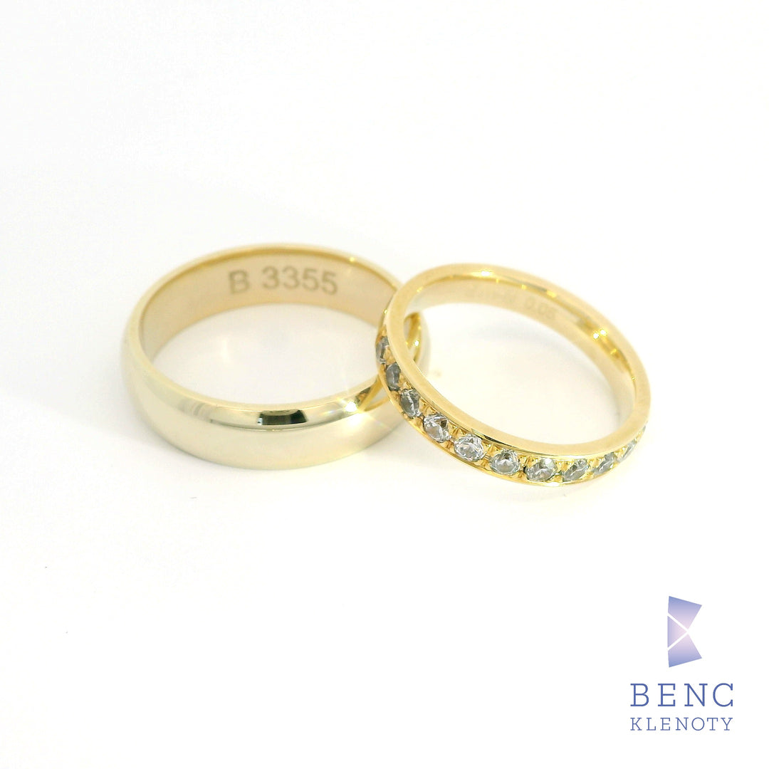 Zlatý snubní prsten - Nadčasová elegance pro ni i pro něj B-3355