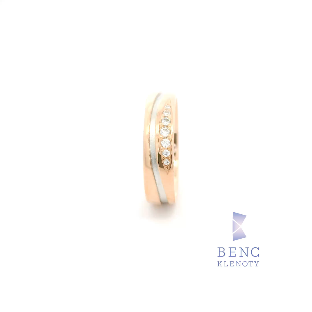 Dámský snubní prsten ze zlata 14K | Nadčasový design | B9