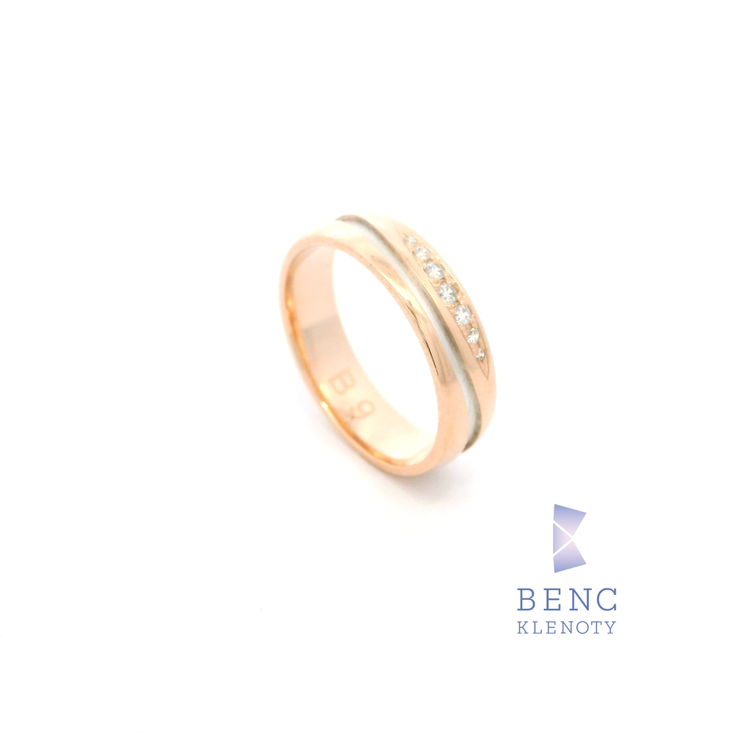 Dámský snubní prsten ze zlata 14K | Nadčasový design | B9