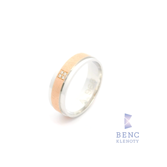 Dámský snubní prsten ze zlata 14K | Nadčasový design | A968