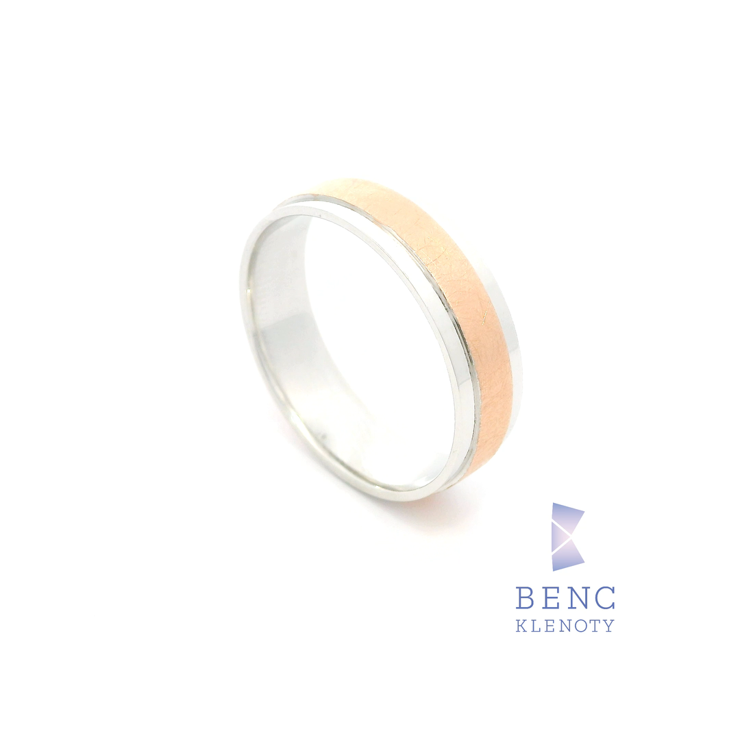 Pánský snubní prsten ze zlata 14K | Nadčasový design | A968-P