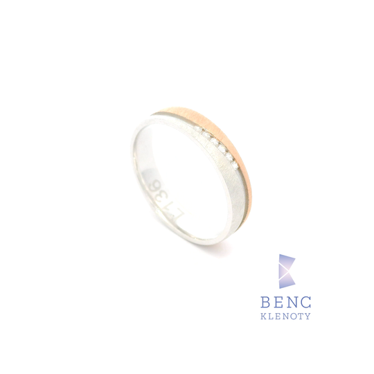 Dámský snubní prsten ze zlata 14K | Nadčasový design | L136