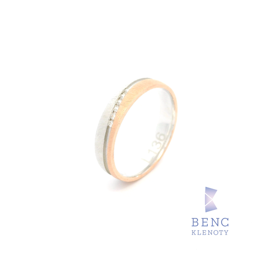 Dámský snubní prsten ze zlata 14K | Nadčasový design | L136