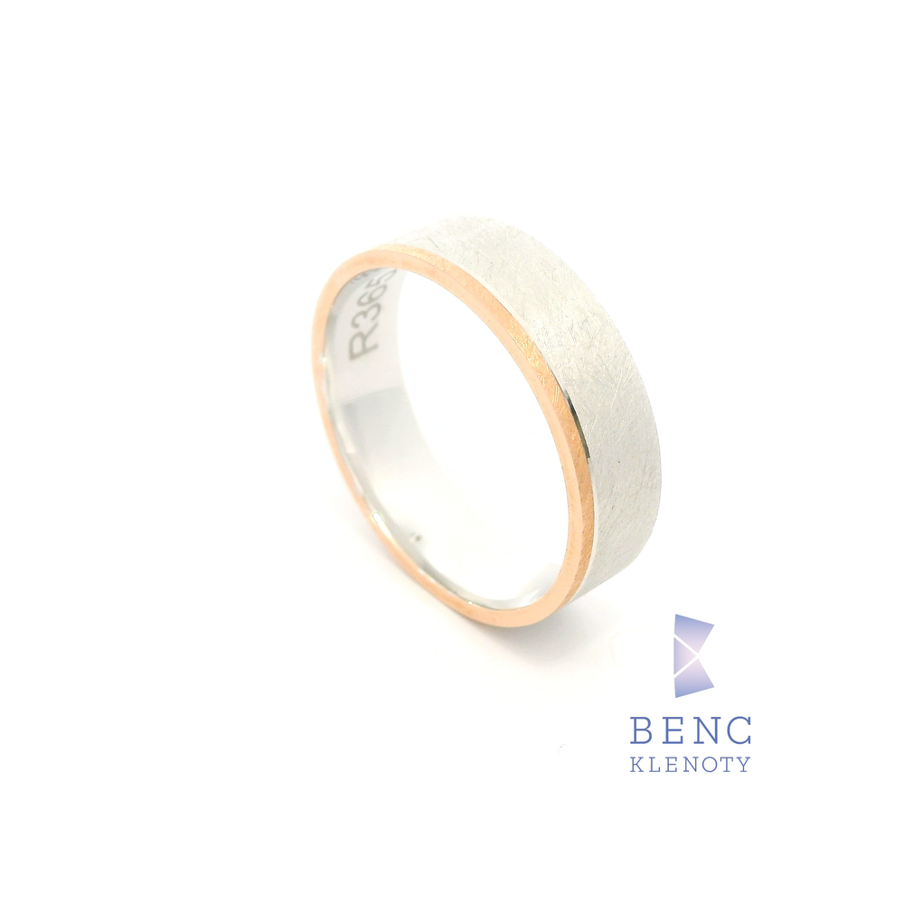 Pánský snubní prsten ze zlata 14K | Nadčasový design | R365-P