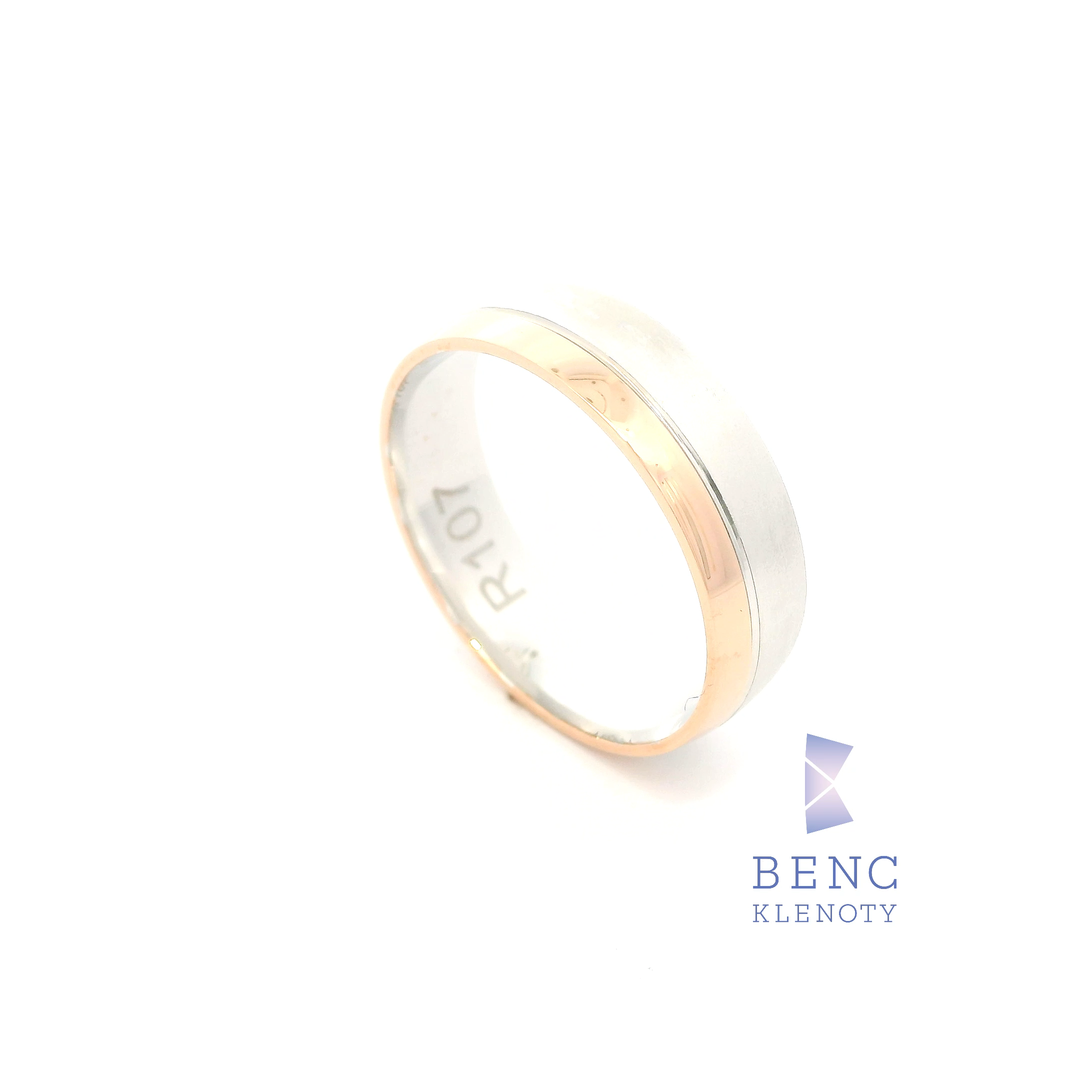 Pánský snubní prsten ze zlata 14K | Nadčasový design | R107-P