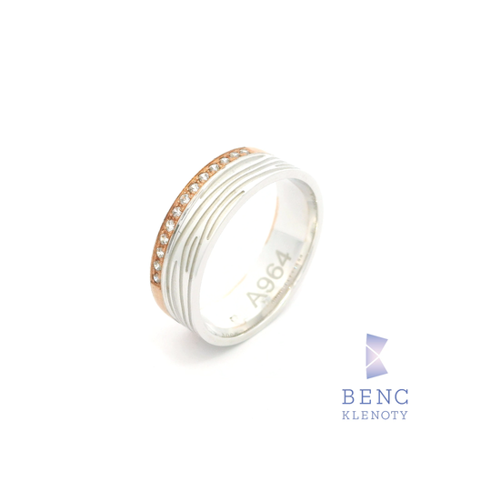 Dámský snubní prsten ze zlata 14K | Nadčasový design | A964