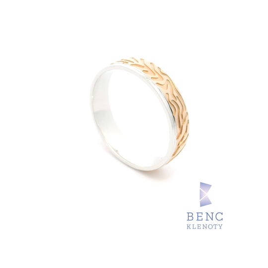 Pánský snubní prsten ze zlata 14K | Nadčasový design | R123-P