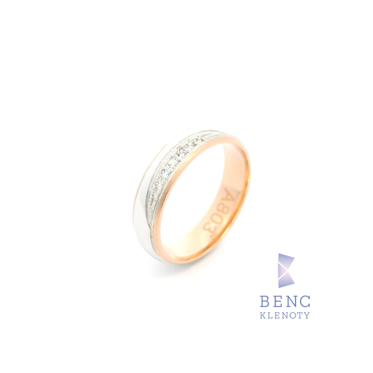 Dámský snubní prsten ze zlata 14K | Nadčasový design | A803