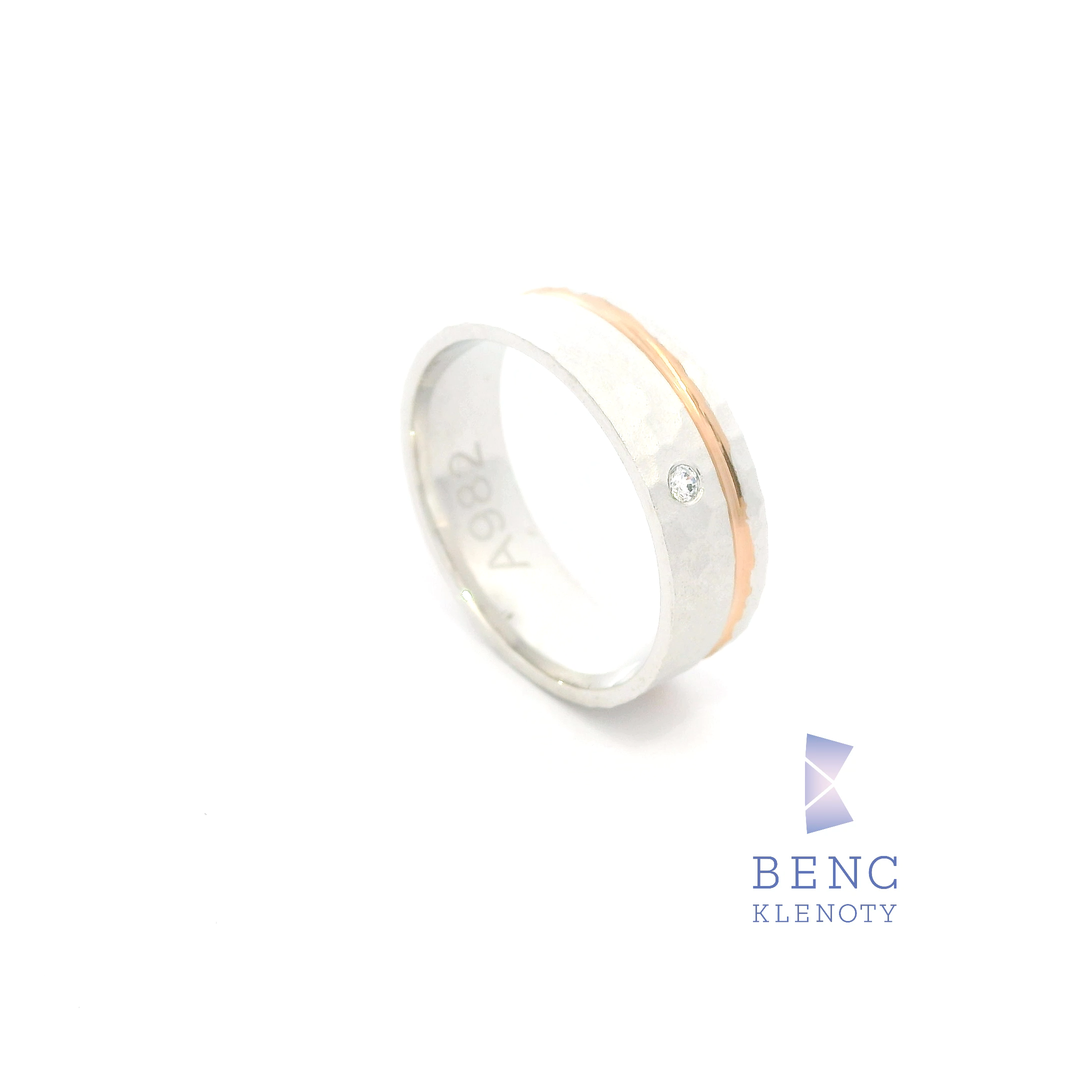 Dámský snubní prsten ze zlata 14K | Nadčasový design | A982