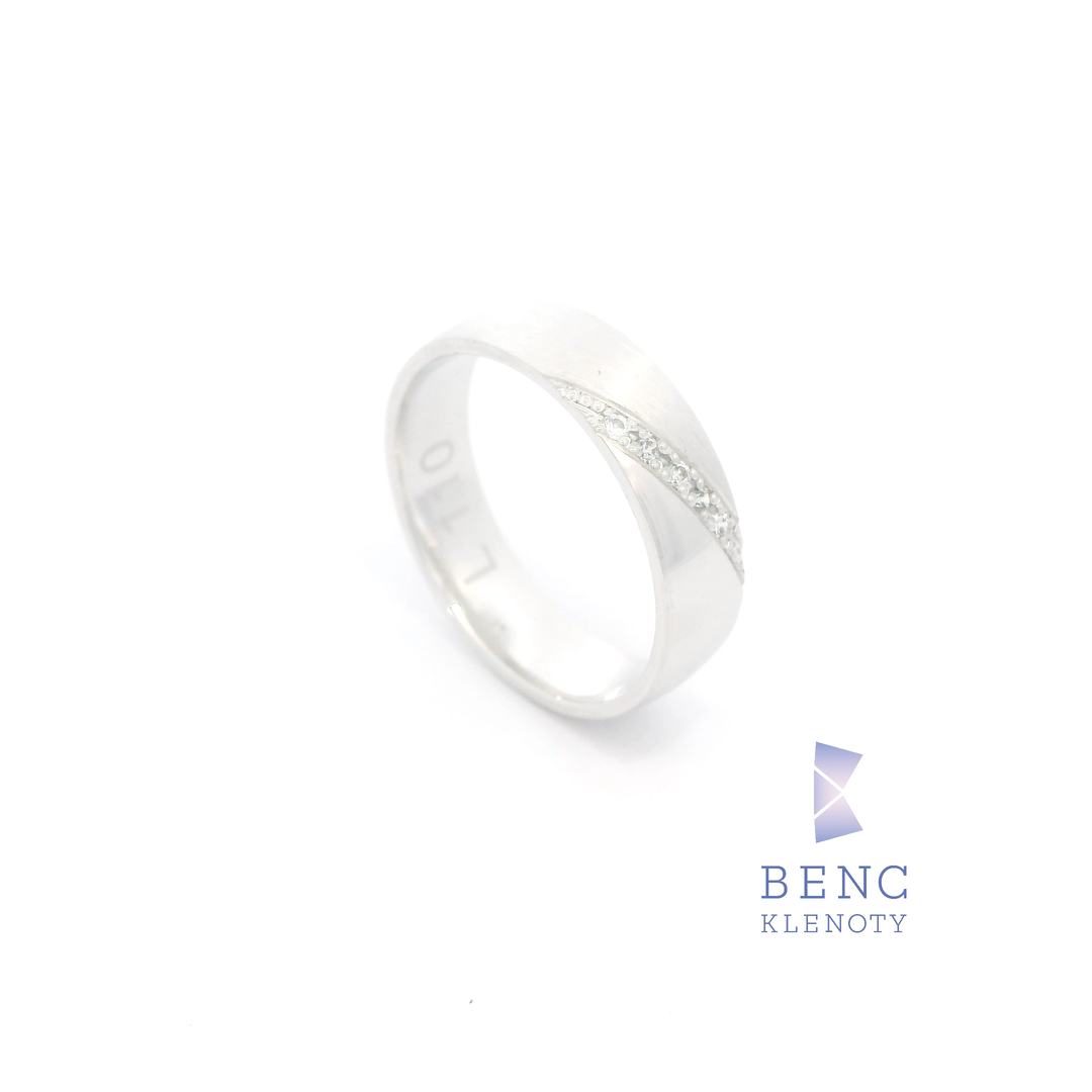 Dámský snubní prsten ze zlata 14K | Nadčasový design | L110