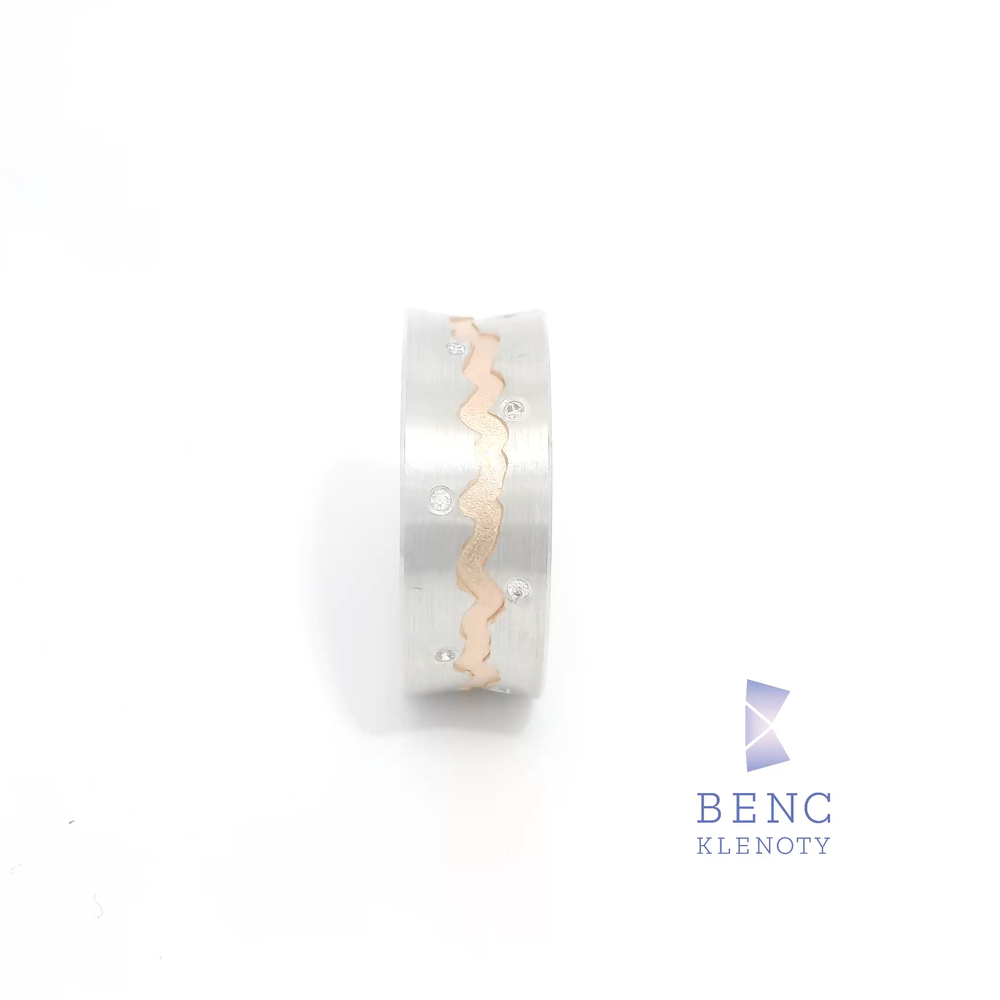 Dámský snubní prsten ze zlata 14K | Nadčasový design | R166