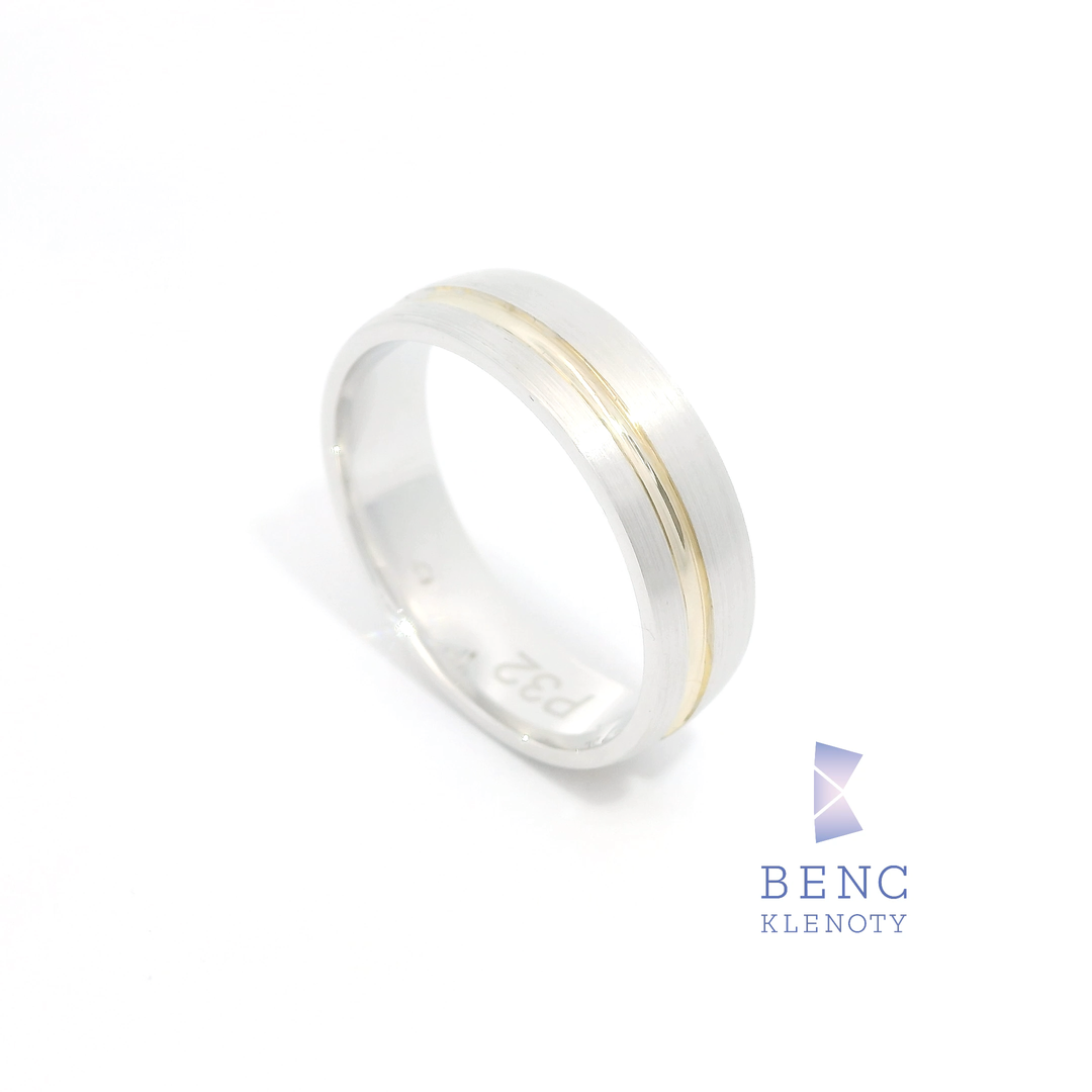 Pánský snubní prsten ze zlata 14K | Nadčasový design | P32-P