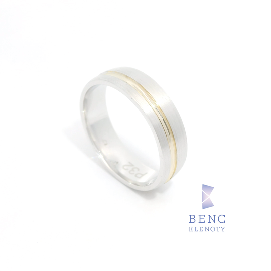 Pánský snubní prsten ze zlata 14K | Nadčasový design | P32-P