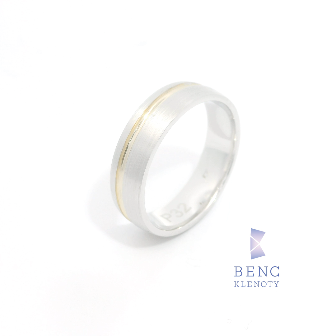 Pánský snubní prsten ze zlata 14K | Nadčasový design | P32-P