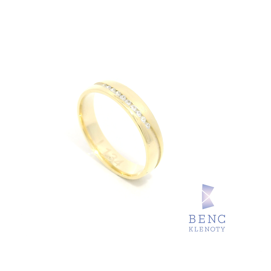 Dámský snubní prsten ze zlata 14K | Nadčasový design | L134