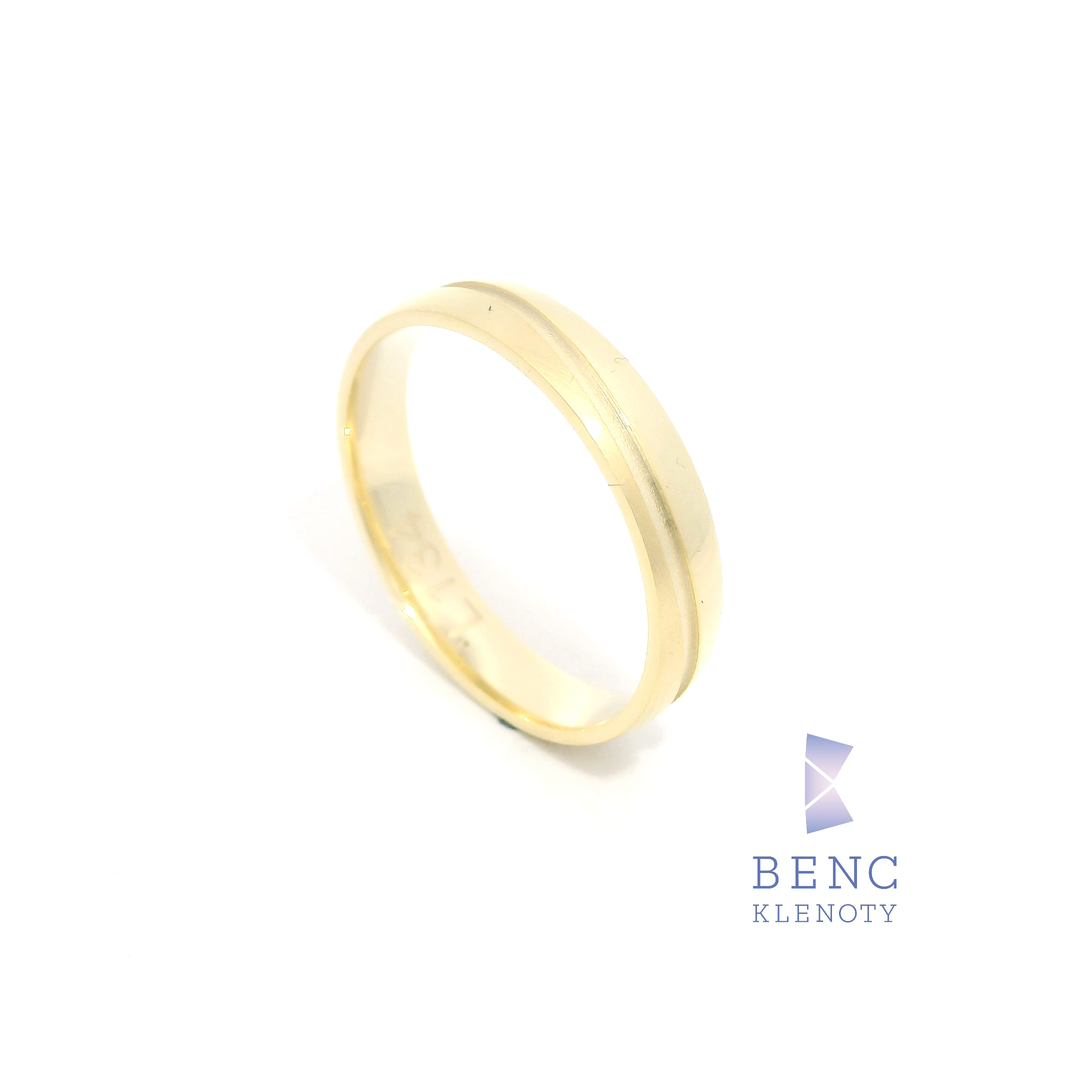 Pánský snubní prsten ze zlata 14K | Nadčasový design | L134-P