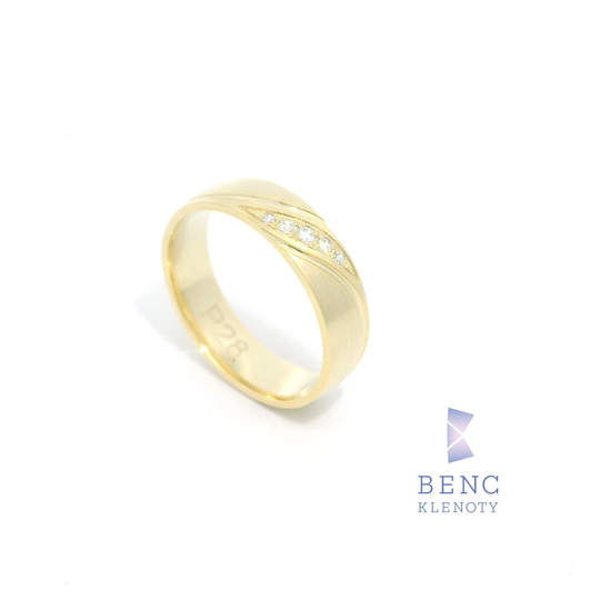 Dámský snubní prsten ze zlata 14K | Nadčasový design | P28