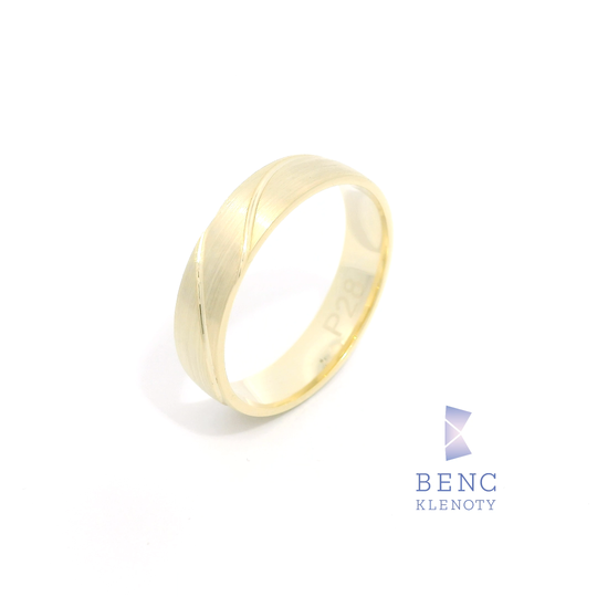 Pánský snubní prsten ze zlata 14K | Nadčasový design | P28-P