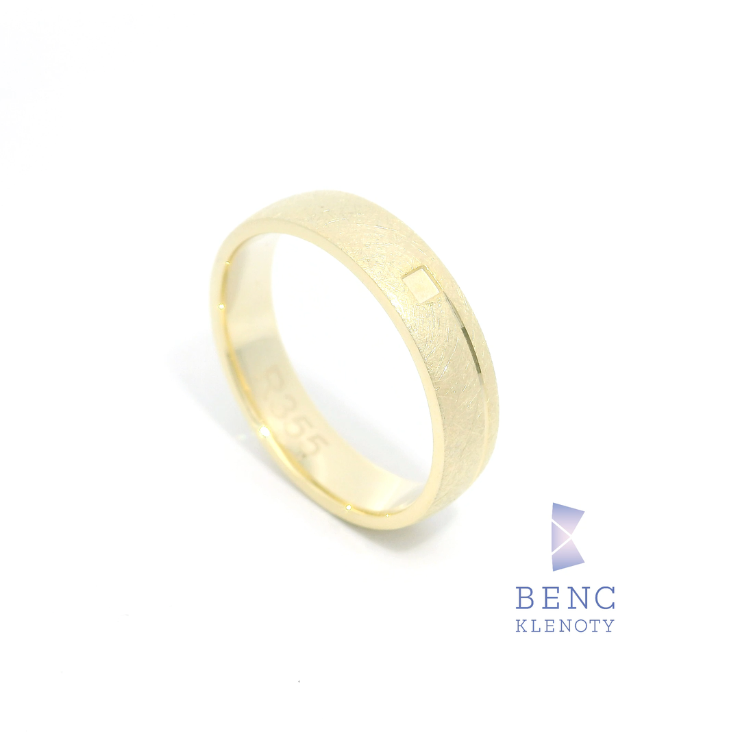 Pánský snubní prsten ze zlata 14K | Nadčasový design | R355-P