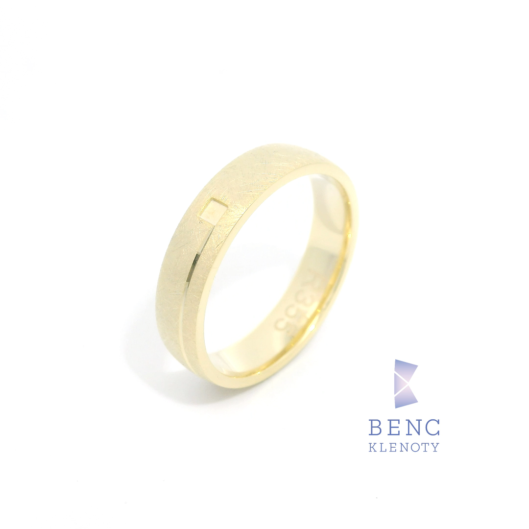 Pánský snubní prsten ze zlata 14K | Nadčasový design | R355-P