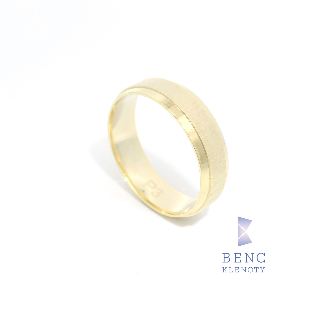 Pánský snubní prsten ze zlata 14K | Nadčasový design | P3-P