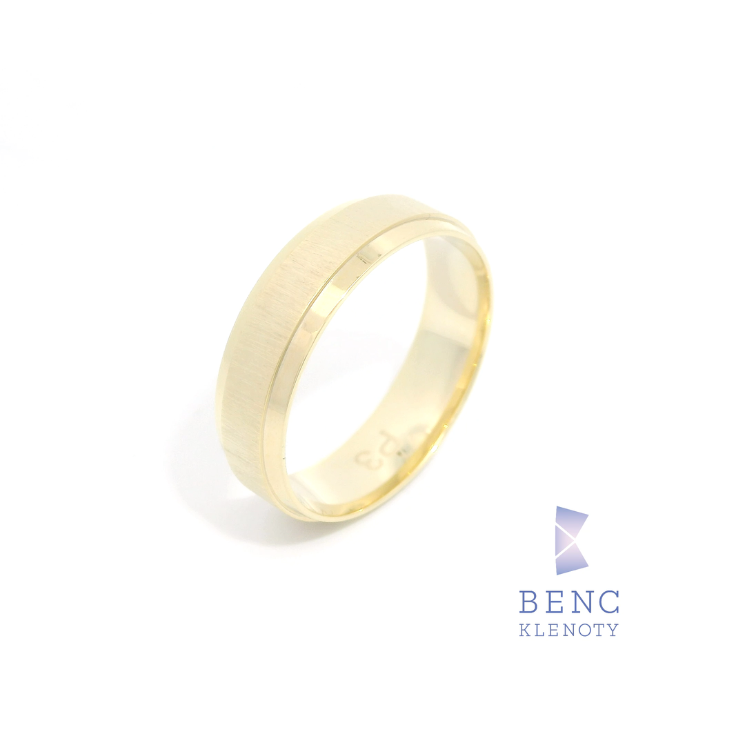 Pánský snubní prsten ze zlata 14K | Nadčasový design | P3-P