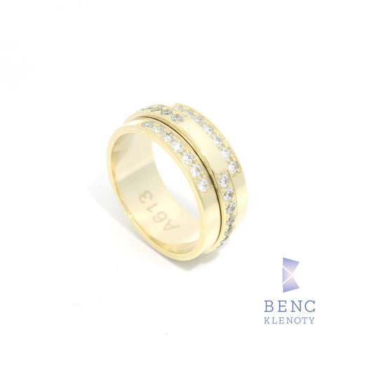 Dámský snubní prsten ze zlata 14K | Nadčasový design | A613
