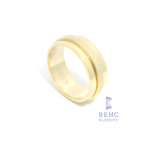 Pánský snubní prsten ze zlata 14K | Nadčasový design | A613-P