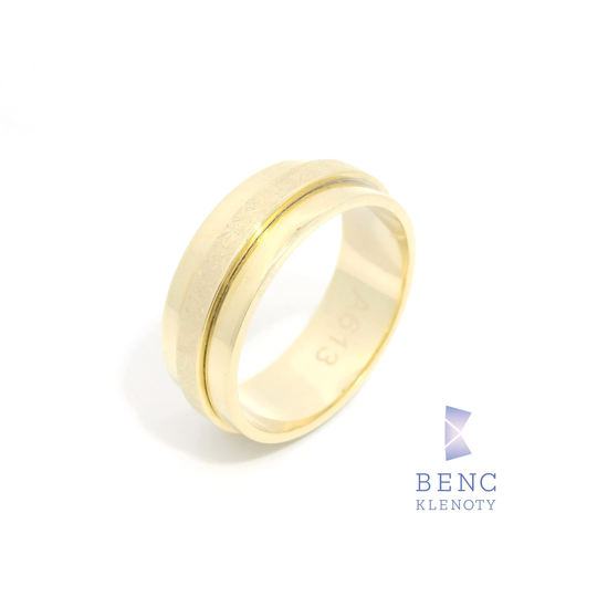 Pánský snubní prsten ze zlata 14K | Nadčasový design | A613-P