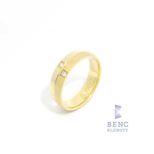 Dámský snubní prsten ze zlata 14K | Nadčasový design | A660