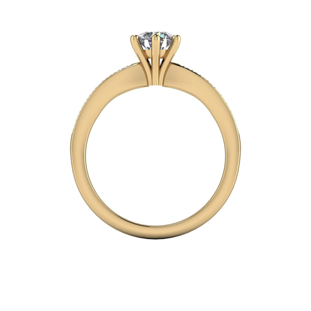 Zásnubní zlatý prsten s diamantem 