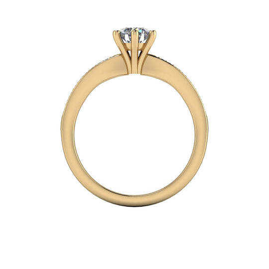 Zásnubní zlatý prsten s diamantem 
