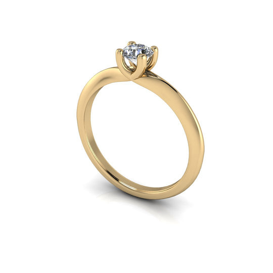 Zásnubní zlatý prsten s diamantem 