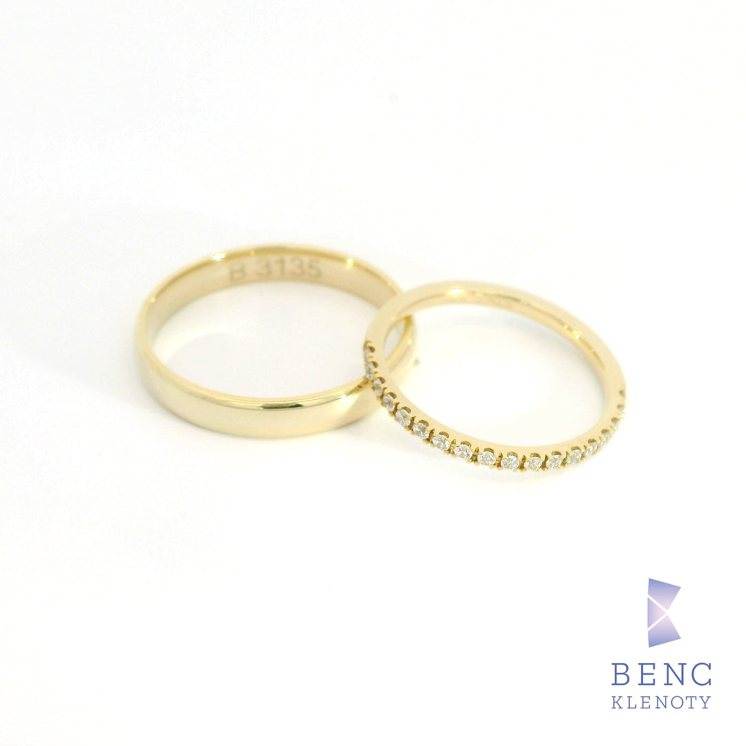 Zlatý snubní prsten - Nadčasová elegance pro ni i pro něj - B-3135