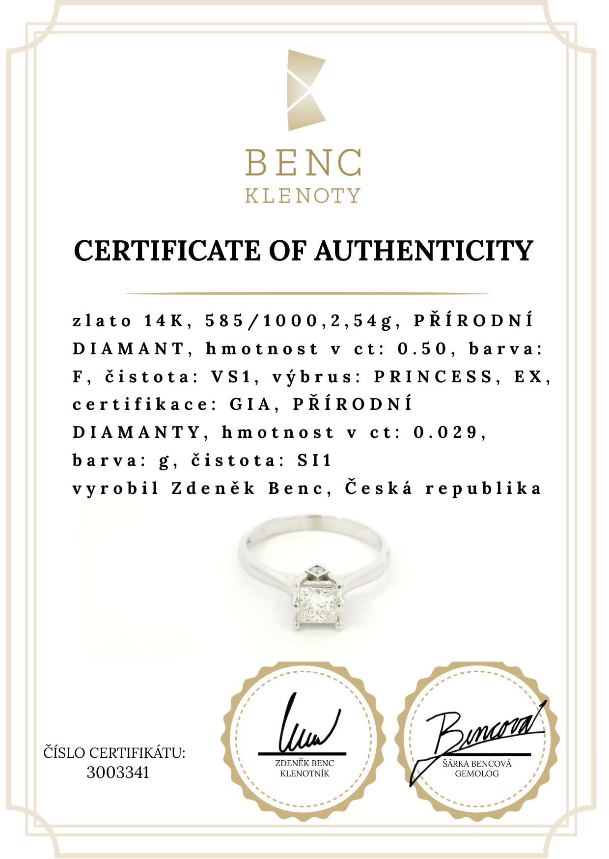 Elegant solitaire diamond ring