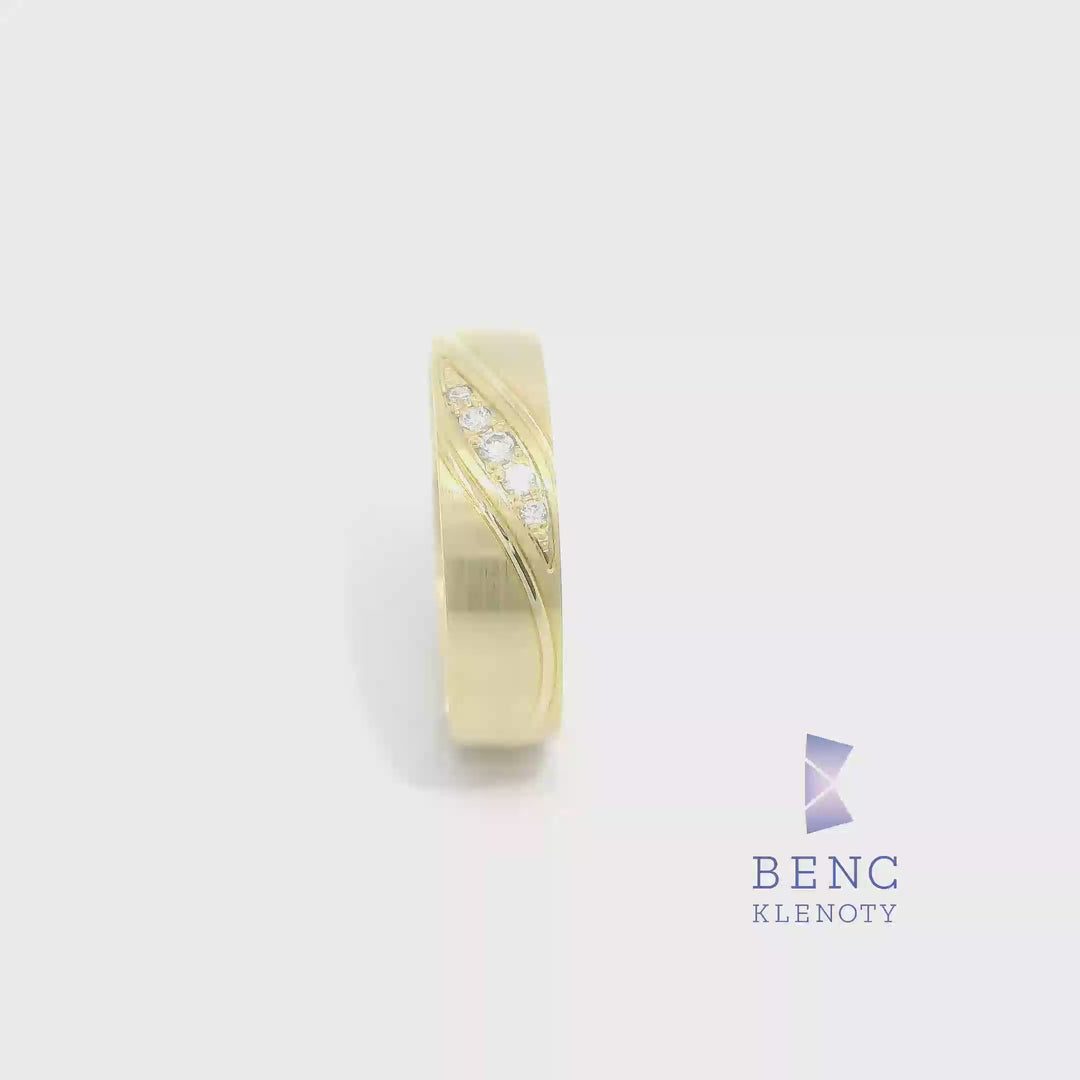 Dámský snubní prsten ze zlata 14K | Nadčasový design | P28