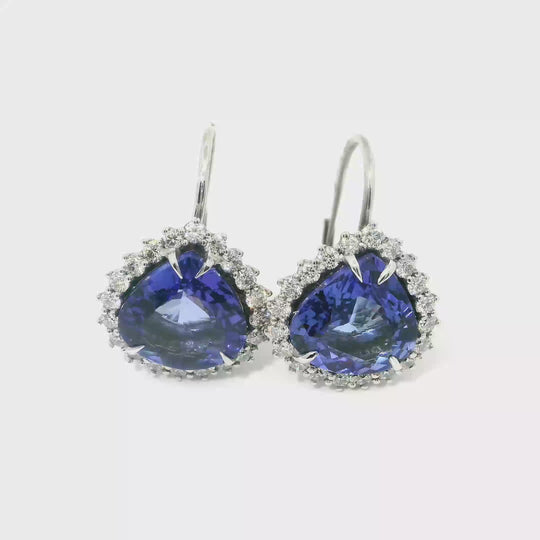 Tanzanitové Náušnice s Diamanty v Bílém 18K Zlatě (8,21 ct) | Benc Klenoty