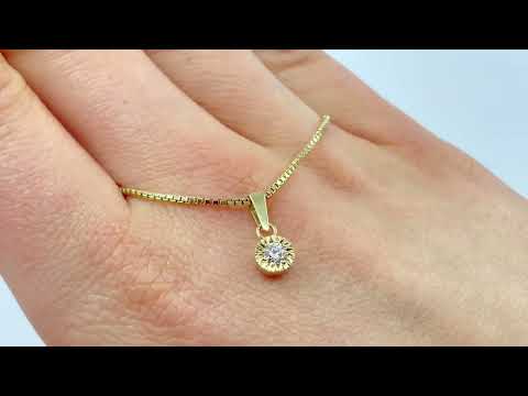 Elegantní zlatý přívěsek s diamantem