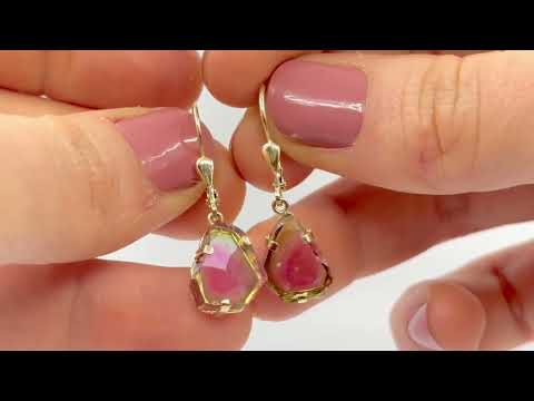 Elegantní náušnice z přírodních melounových turmalínů