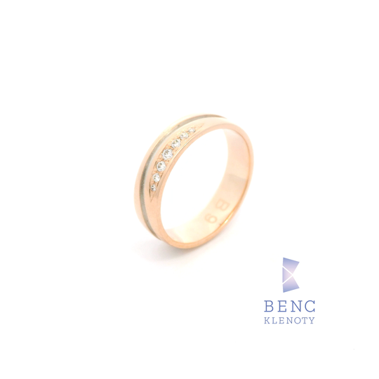 Dámský snubní prsten ze zlata 14K | Nadčasový design | B9